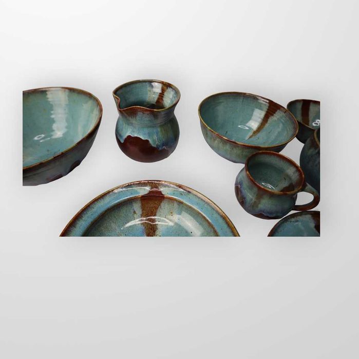 Ceramika artystyczna serwis Design turkus B4/012041