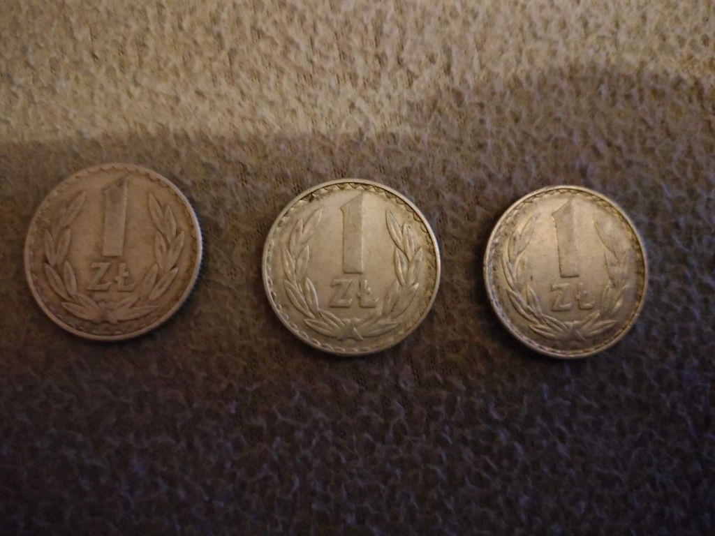 Moneta 1 zł (trzy sztuki )