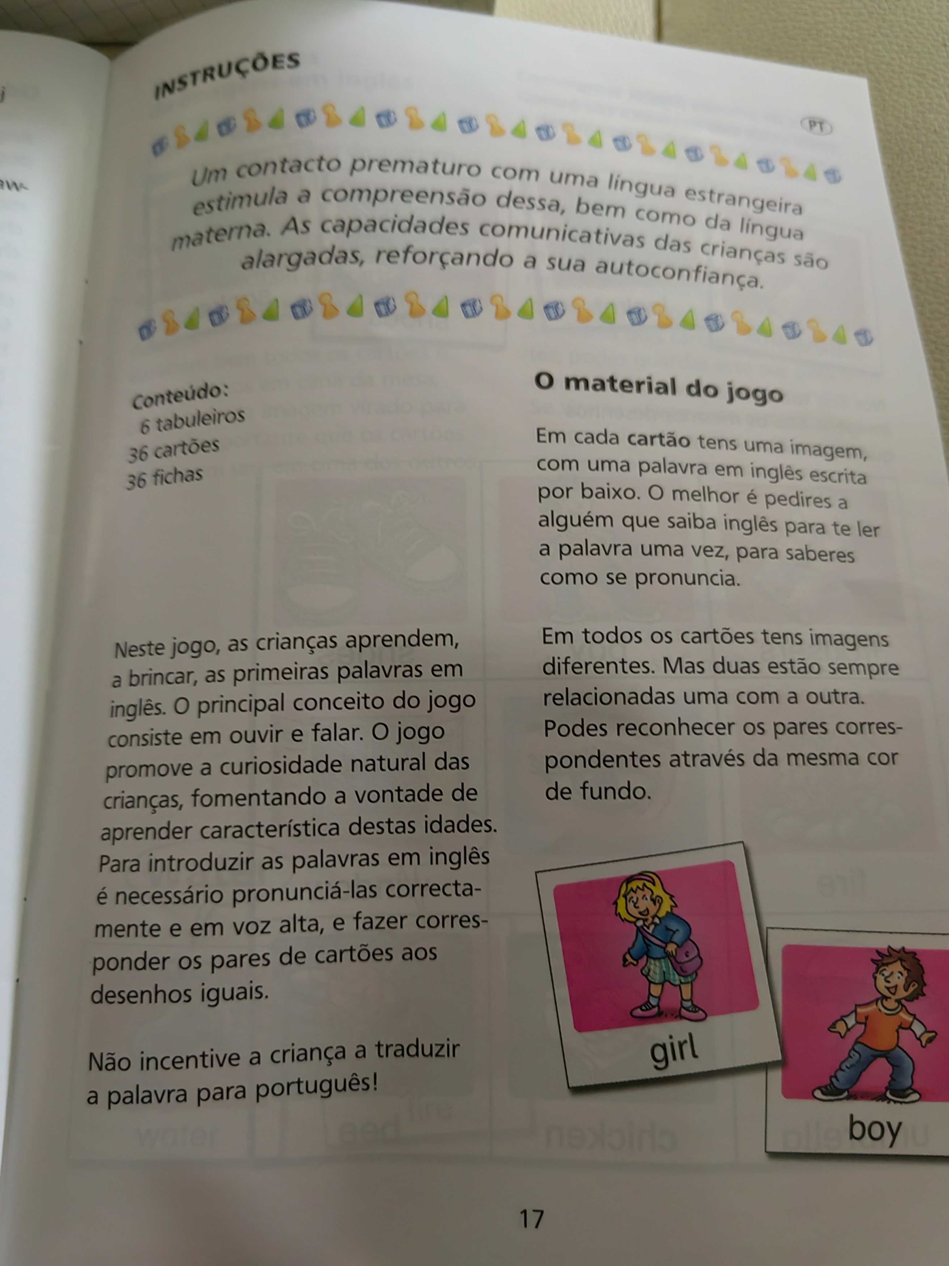 Jogo de memória para aprender Inglês