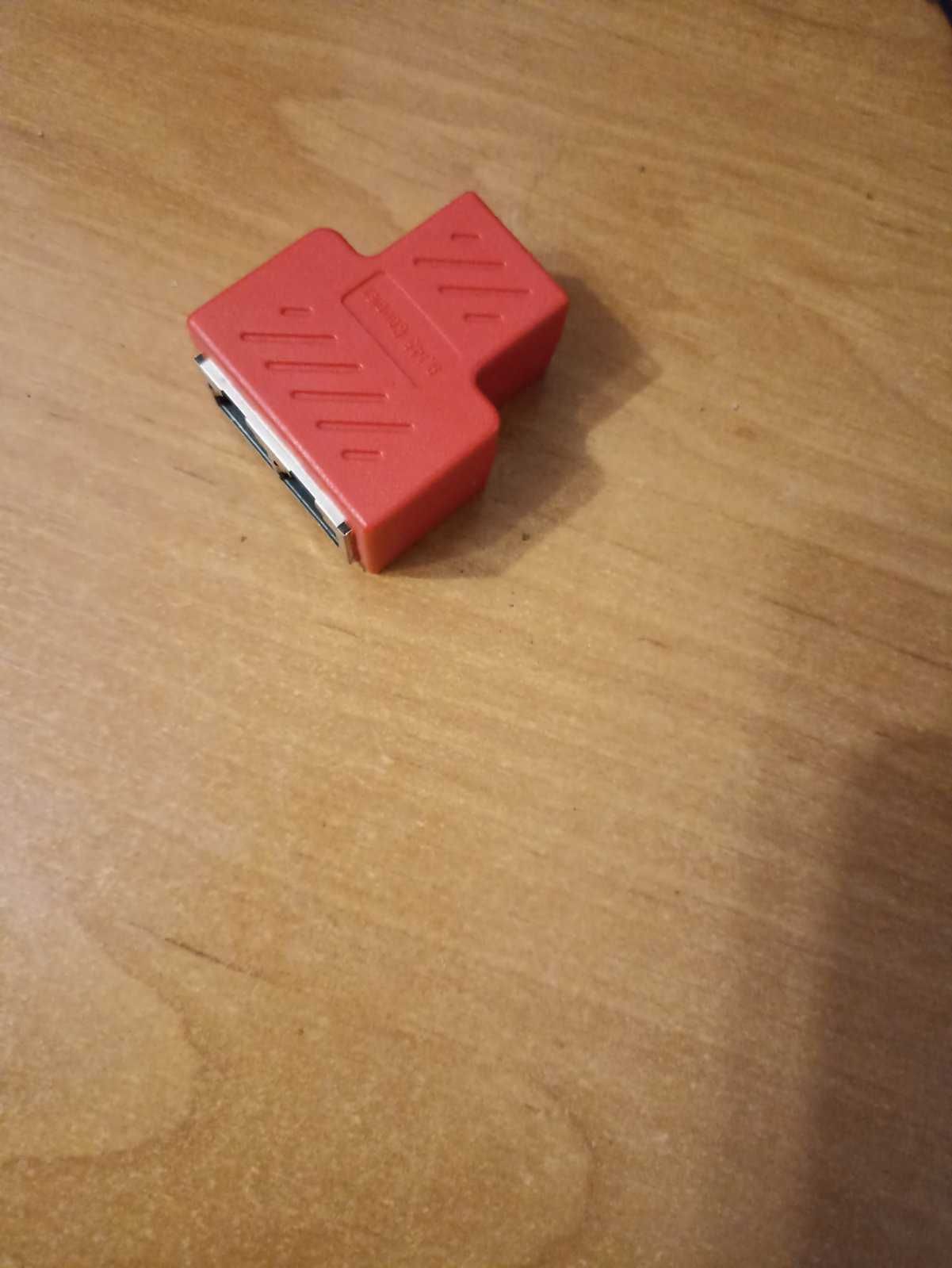 Розгалужувач RJ45, USB 1 на 2, подвійний LAN Ethernet роз'єм 8P8C