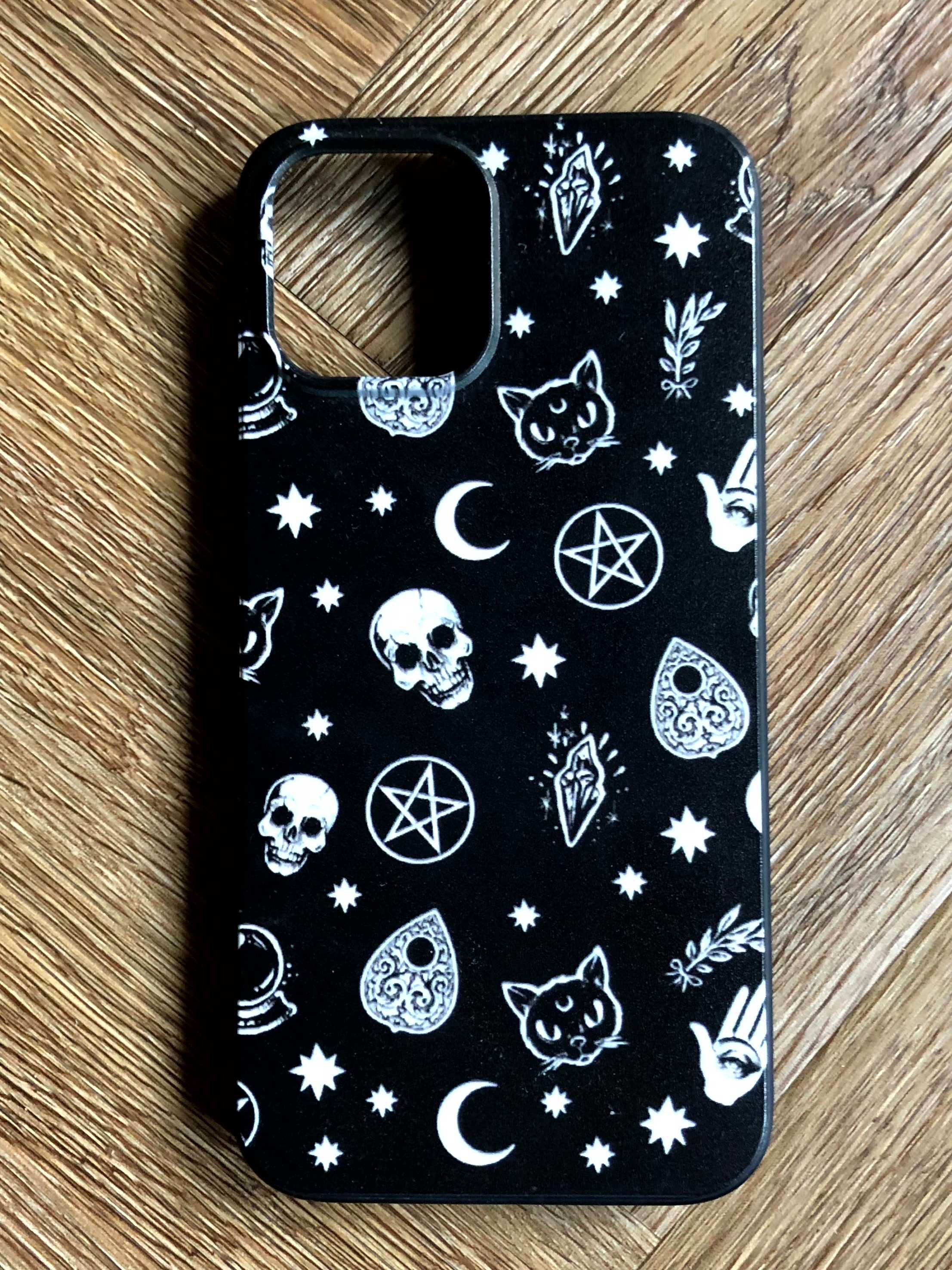 Case iPhone 12 Pro Max cat magic skull moon witch goth grunge edgy