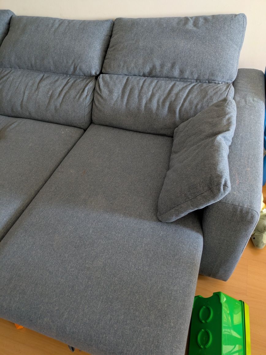 ESKILSTUNA Sofá 3 lugares c/chaise longue, Gunnared azul