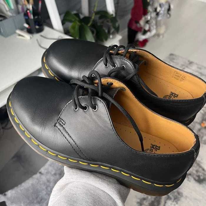 Dr. martens шкіряні туфлі 1461 black nappa