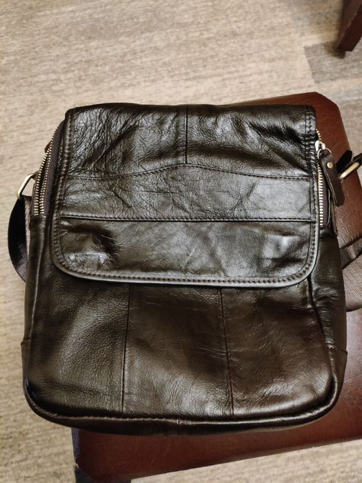 Шкіряна сумка через плечe hill burry