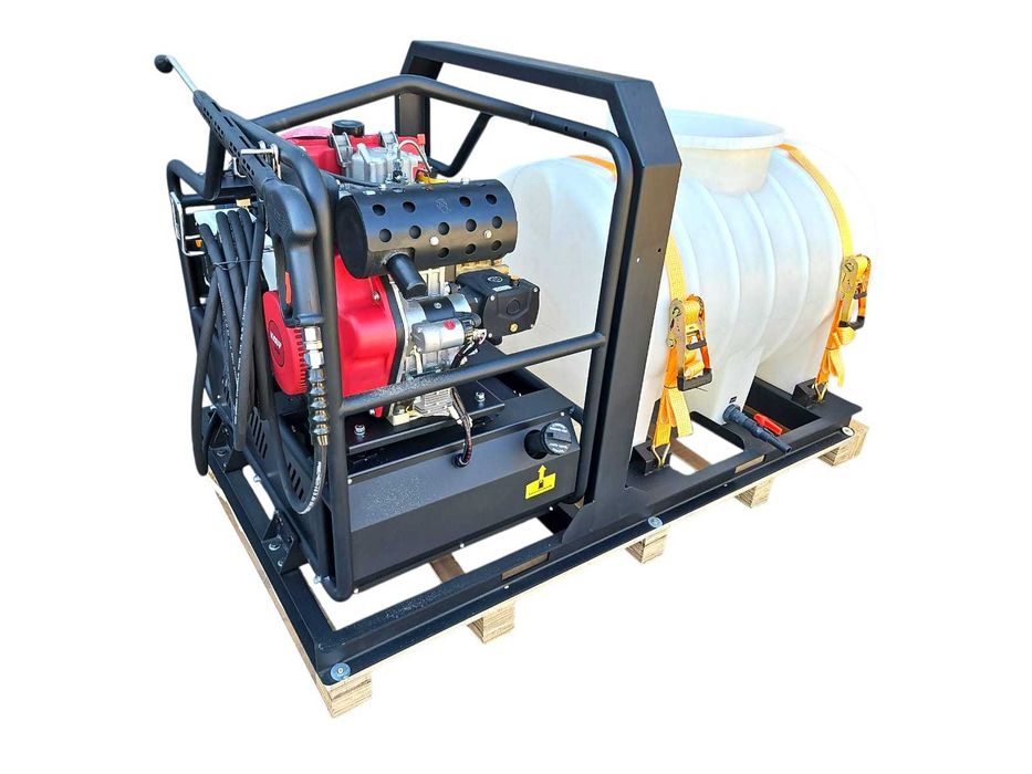 Myjka HDM 250 bar 15 L/Min spalinowa ciepła woda KOOP zbiornik 500l