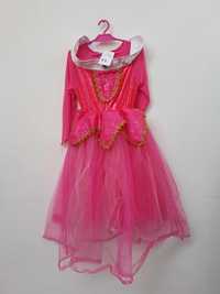 Różowa Sukienka przebranie księżniczka Królewna rozmiar 130 cm. A3090