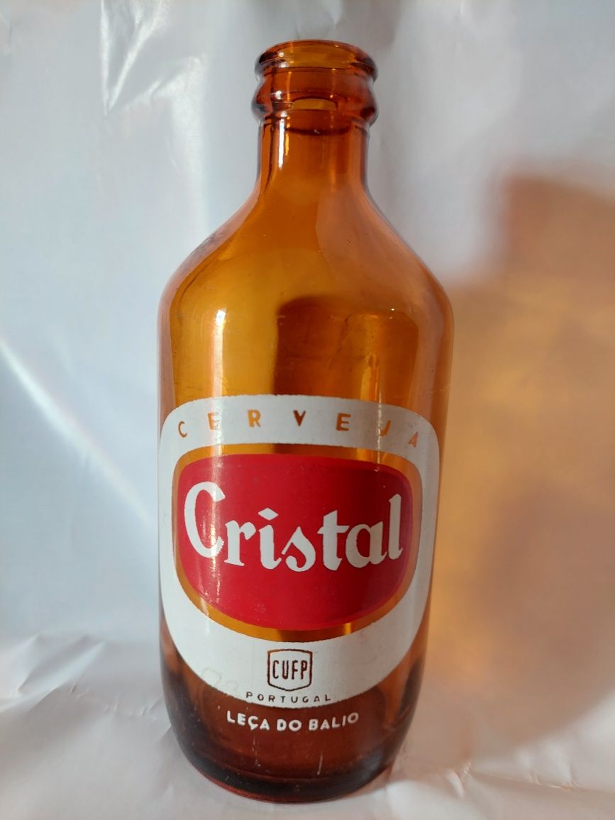 Garrafa Cerveja Cristal antiga pirogravada anos 60/70