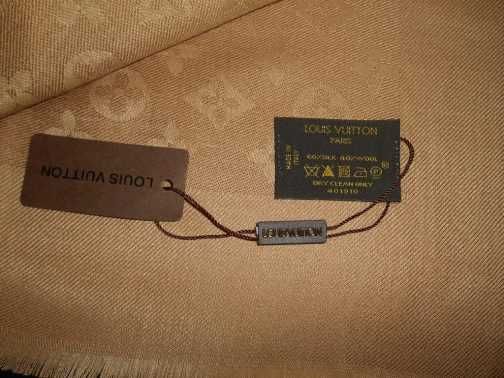 Louis Vuitton chusta Szalik, Szal apaszka damski kasmir, Francja 0335