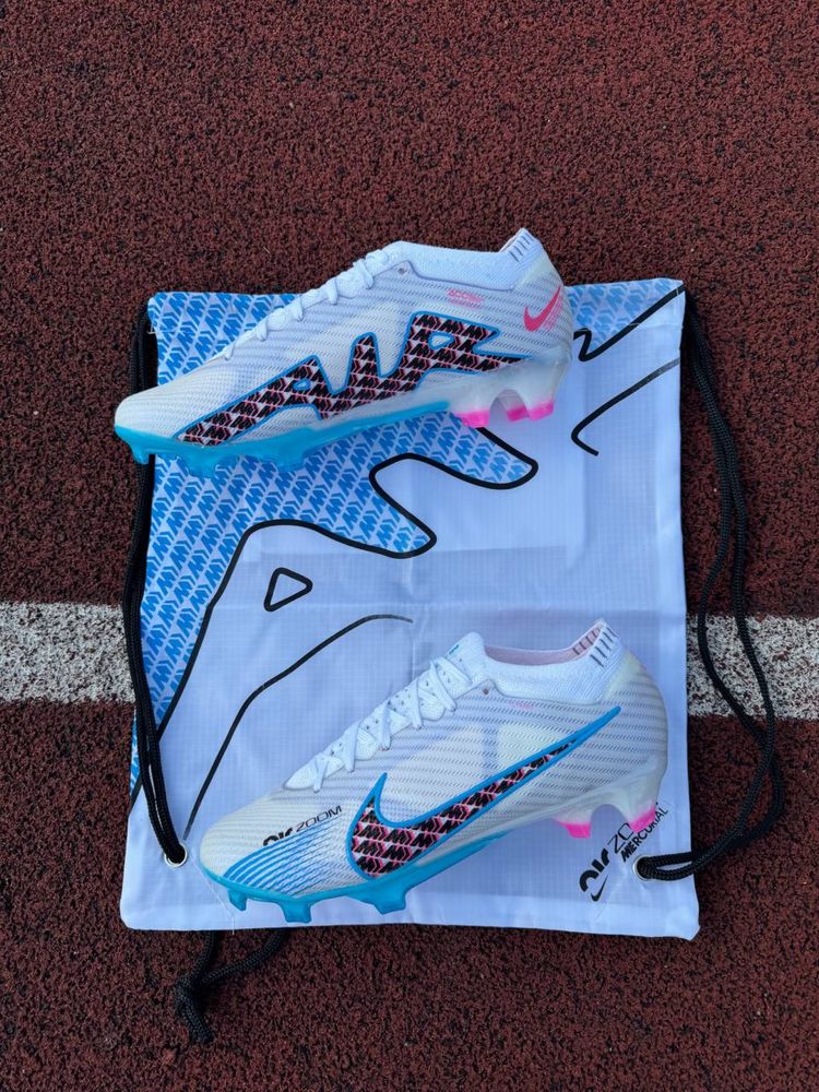 Бутси Nike Mercurial AirZoom - Elite/White-Blue - оріг - мішечок