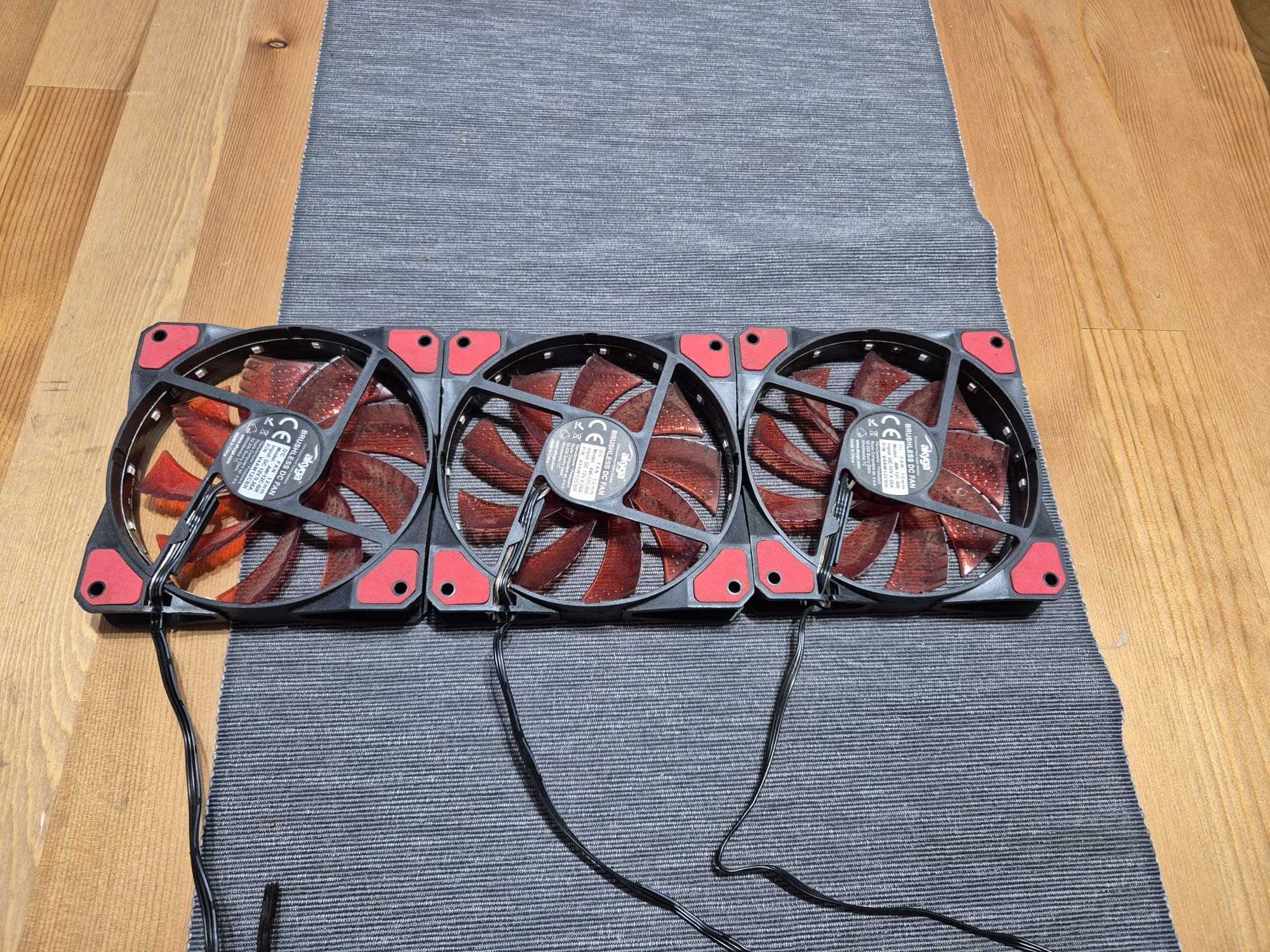3 x Wentylator komputerowy chłodzenie wiatrak 120 mm Czerwony