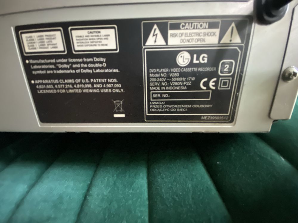 lg odtwarzacz dvd combo z vhs v280