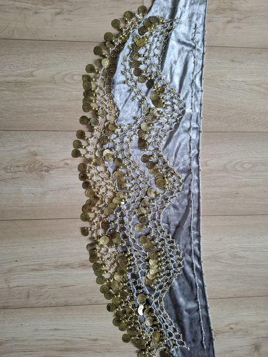 Pas biodrowy do tańca brzucha, szal biodrowy, chusta z monetami