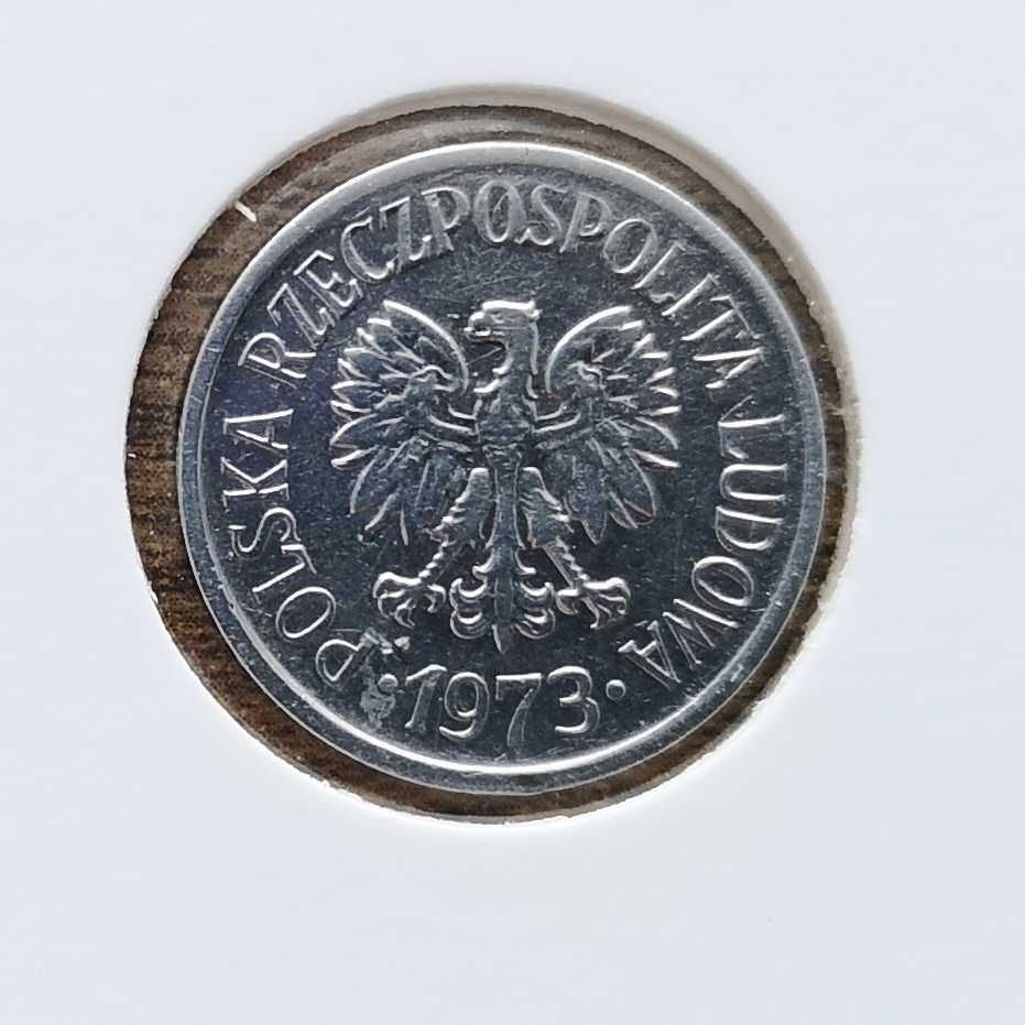 Moneta PRL 20 groszy 1973r bez znaku mennicy.
