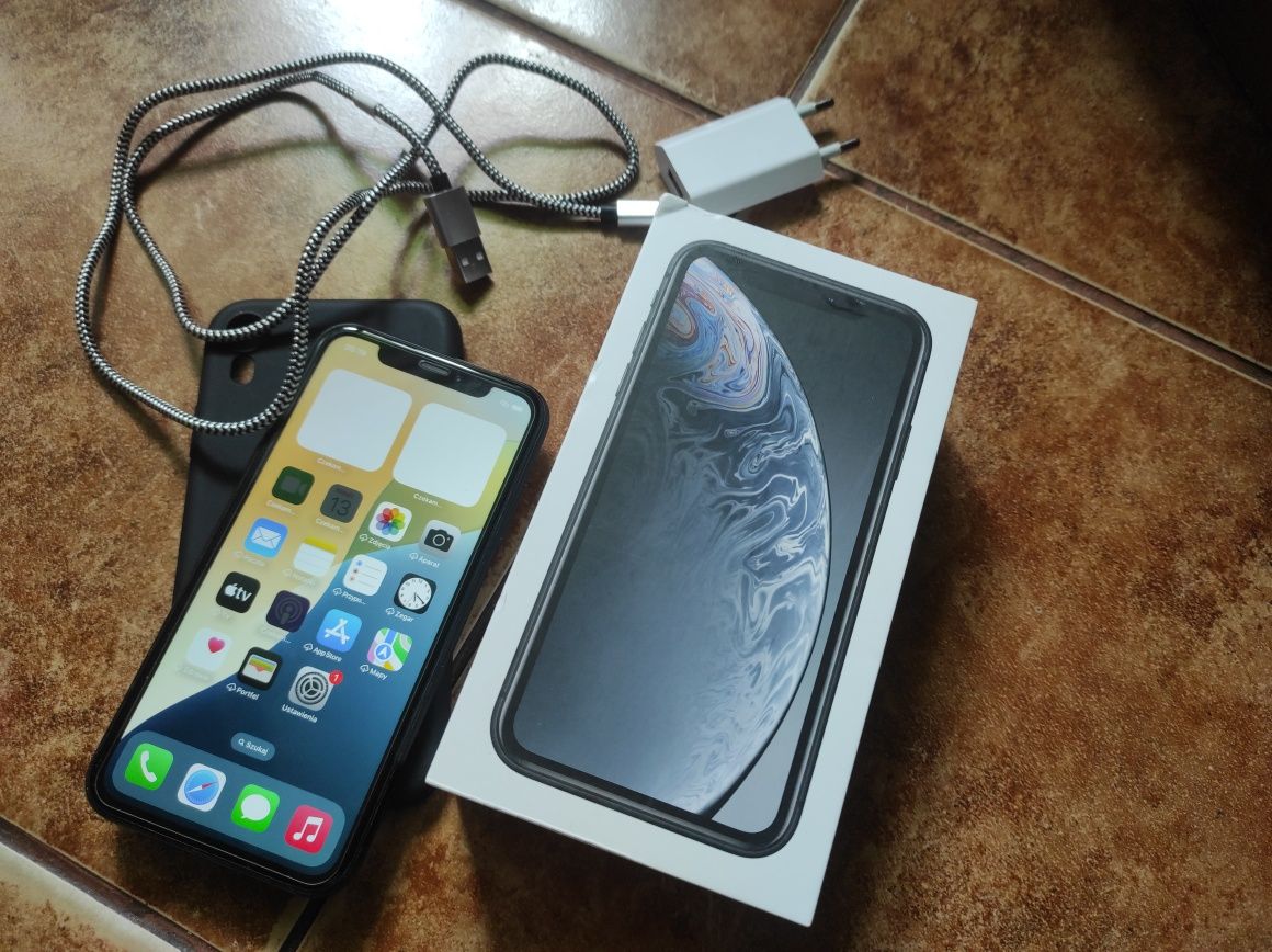 iPhone XR ekran bez rys, szklo ochronne, case