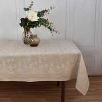 Toalha de mesa retangular 178x300, linho puro, jacquard