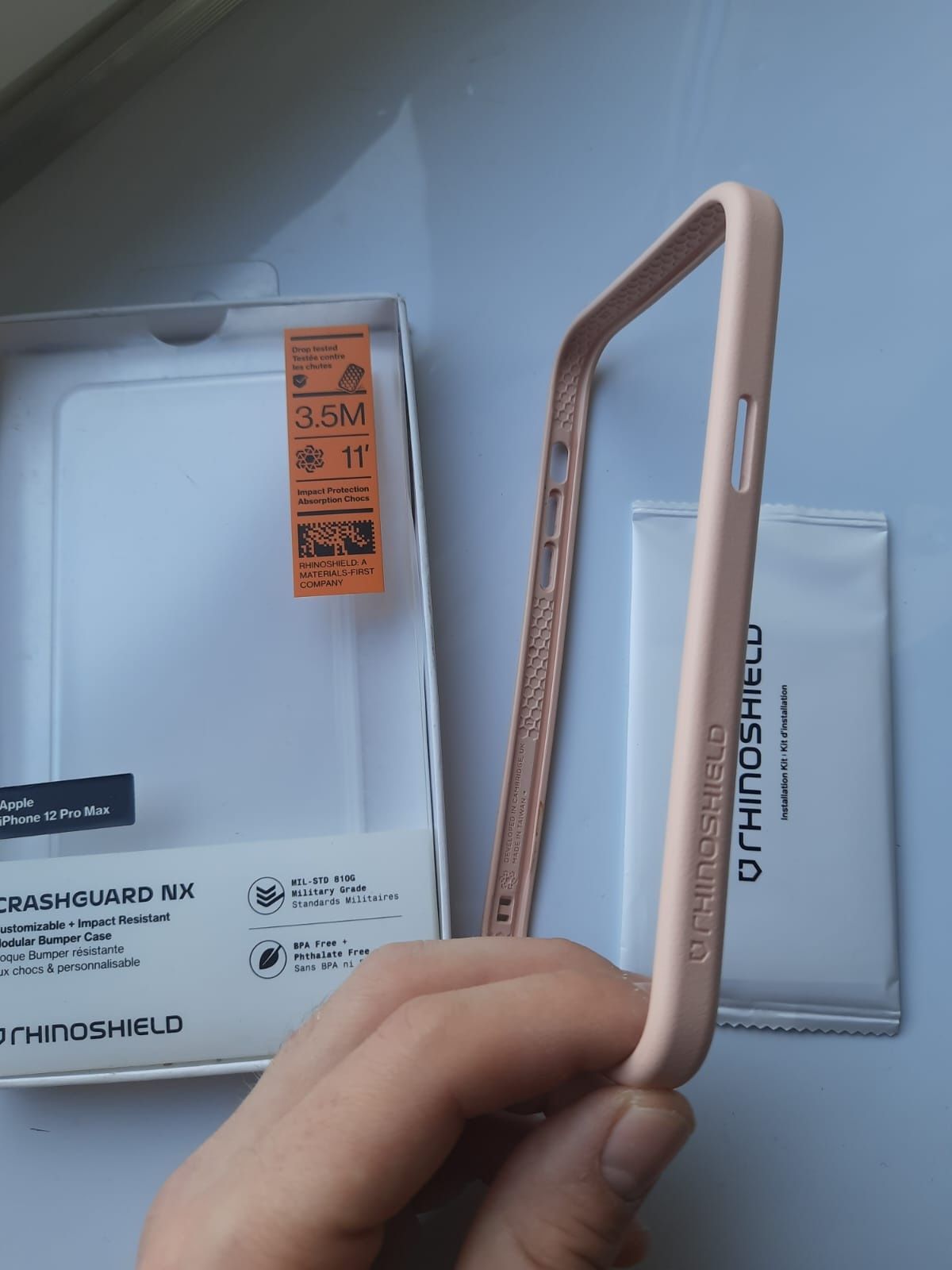 Obudowa na IPhone 12pro max z folią na tył  marka Solidsuit Rhinoshiel