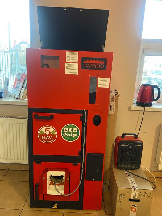 Kocioł żeliwny camino piec na pellet  z palnikiem kipi pelet 10 kw