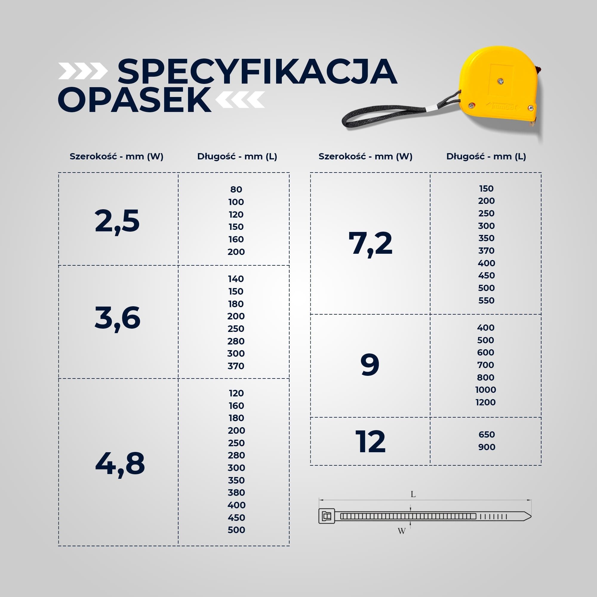 Opaski zaciskowe kablowe trytki trytytki 2,5 x 80 mm czarne /1 opak./