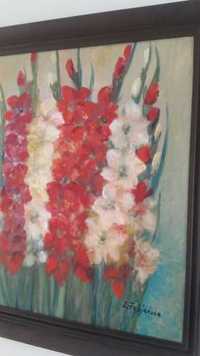 obraz olejny kwiaty  autor Fabiańska
