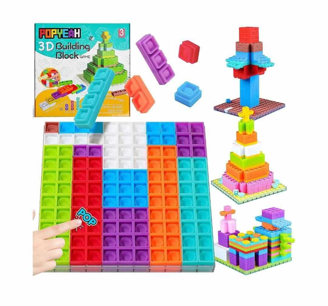 zabawka bąbelki tetris POP IT układanka PUZZLE 3w1 3D 120el
