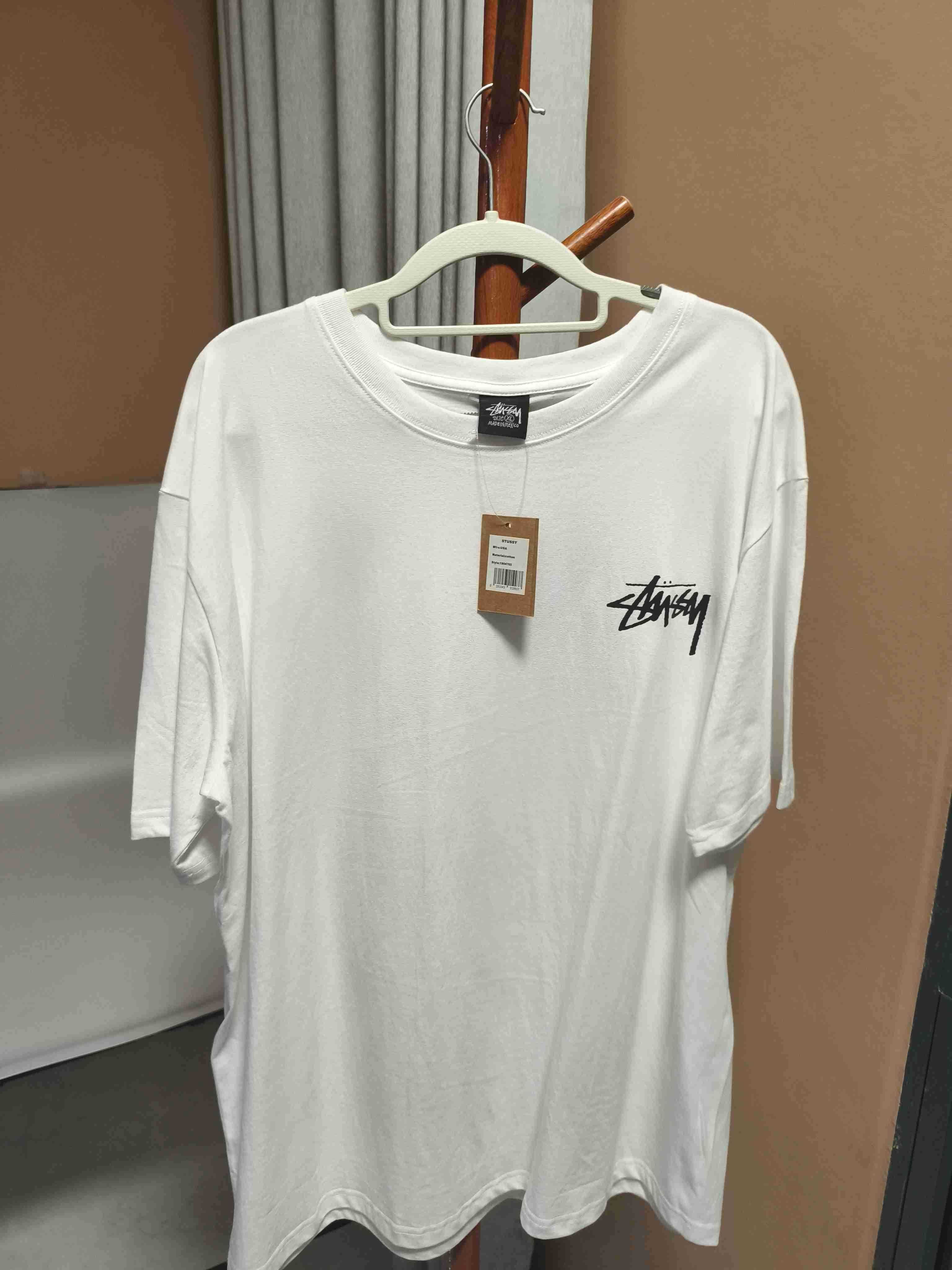 Stussy Męska Biała Koszulka z Nadrukiem Rozmiar XL