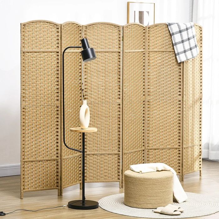 Homcom Drewniana Ścianka działowa do wnętrz.