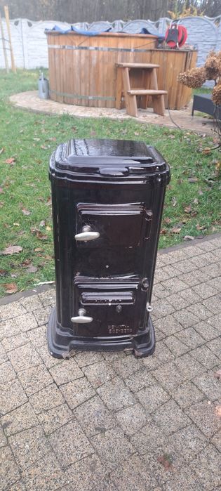 Piec kominkowy kominek koza żeliwny emaliowany