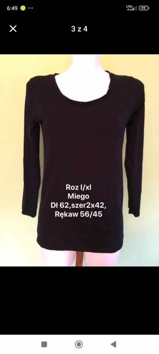 Czarna bluzka rozmiar L/XL wypada mniejsza,stan bdb
