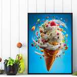 plakat do pokoju abstrakcja lody, obraz do salonu lody, plakat lody