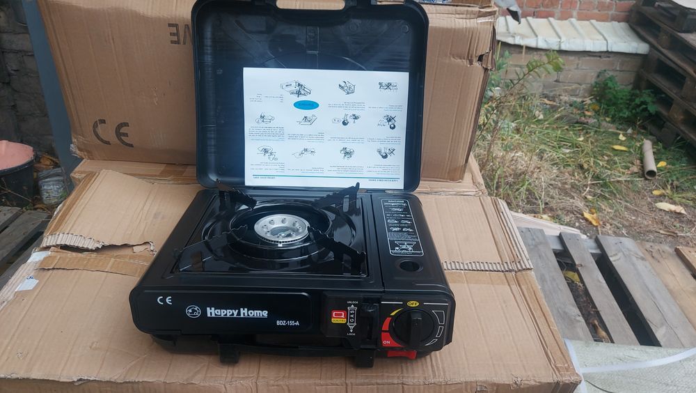 Печка газова туристична з металокераміки та адаптером