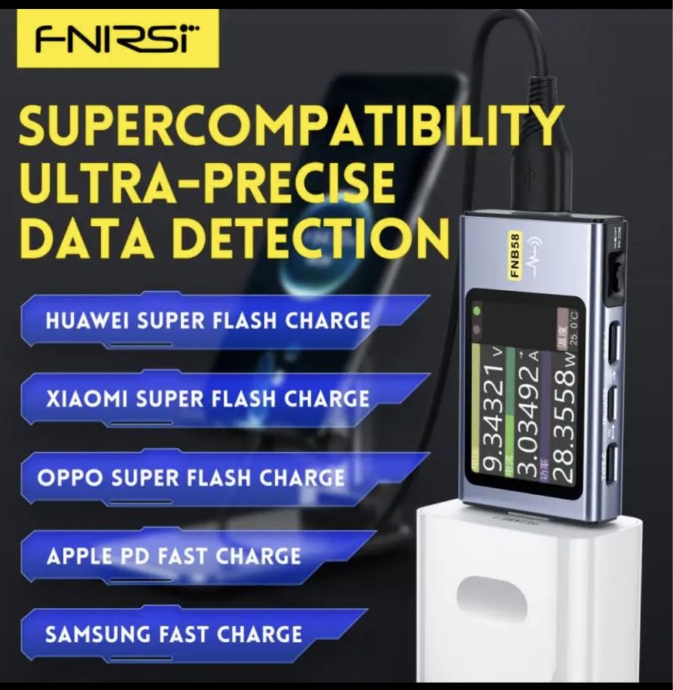 USB тестер Fnirsi FNB58 з bluetooth новий