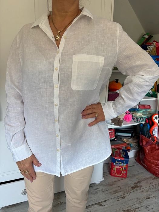 Marc O’polo Biala koszula lniana len linien 100 % organic xl 42