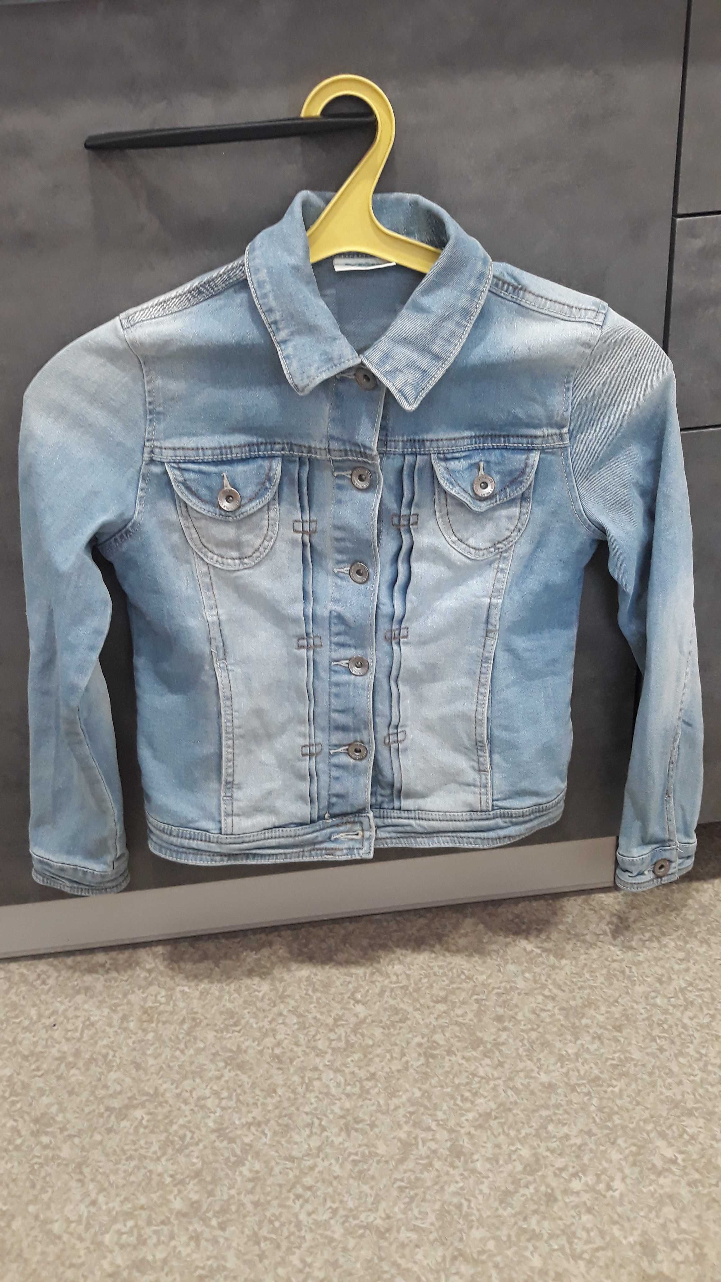 Куртка джинсовая для девочки р. 146 с принтом