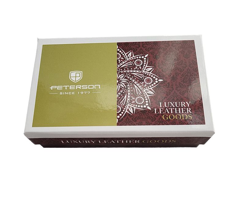 Duży portfel damski skórzany niebieskie motyle