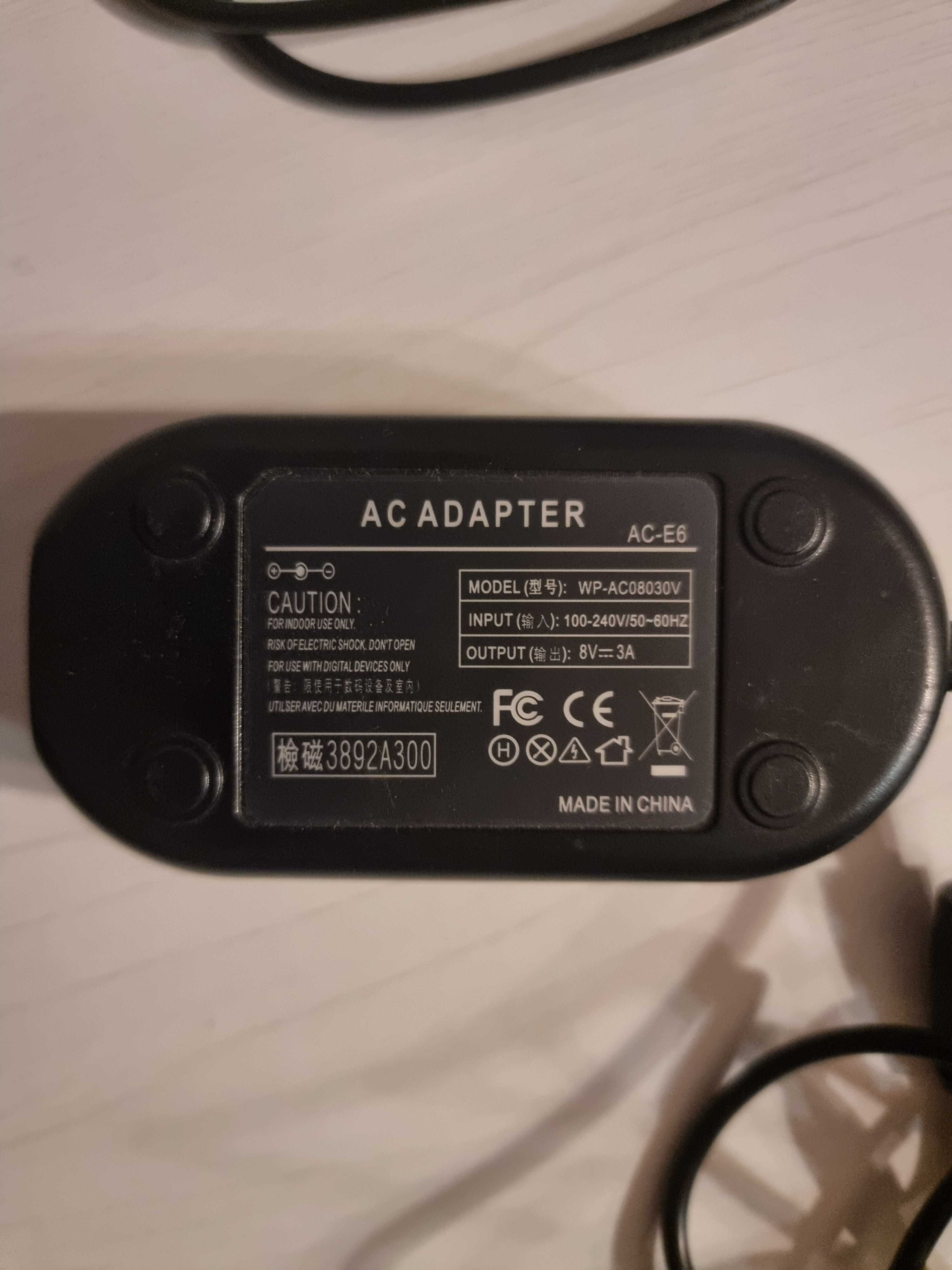Адаптер живлення AC-E6 для Canon Безперервна робота камери без батарей