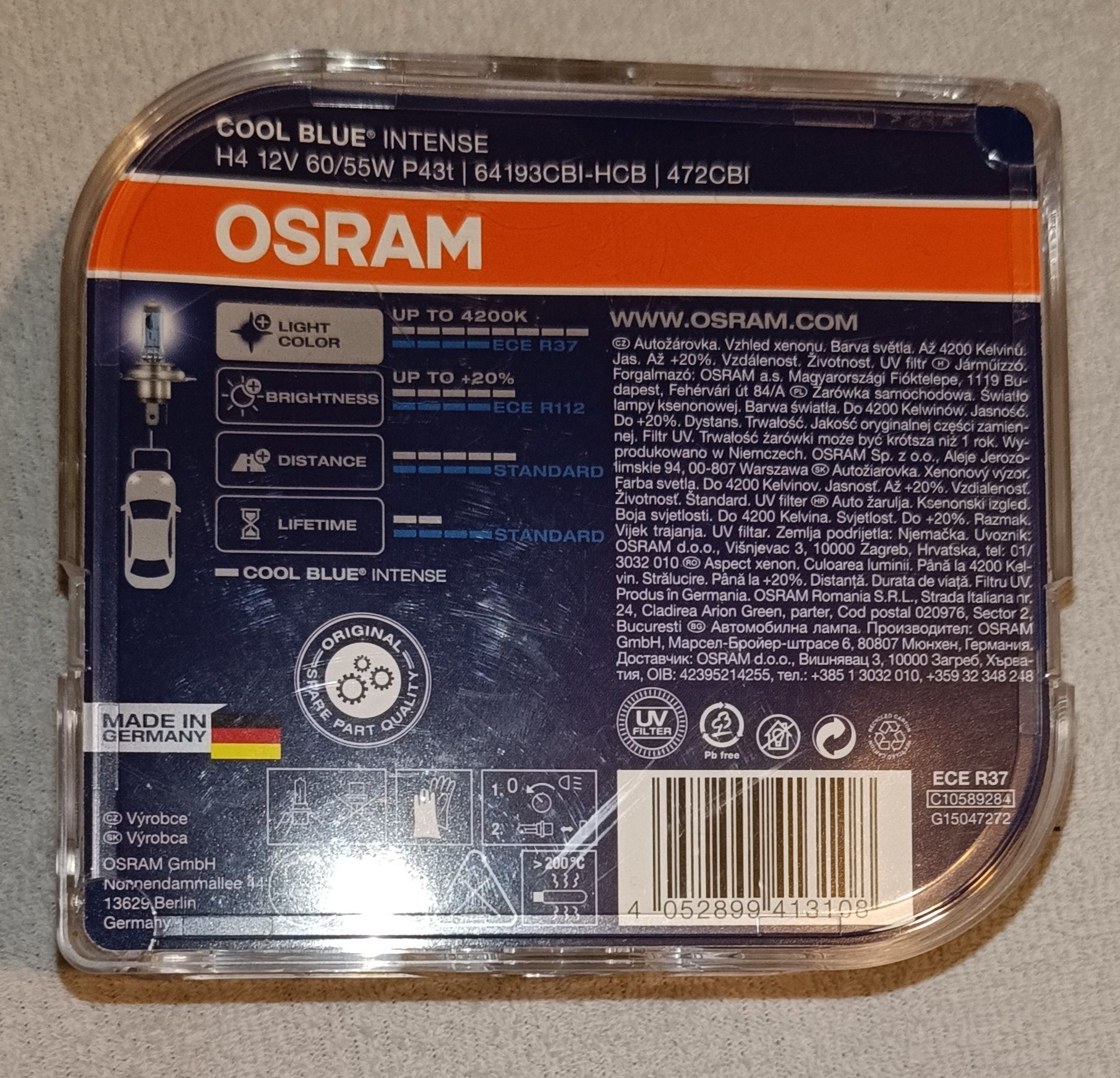 Żarówki H4 Osram Xenon look cool blue intense. NOWE