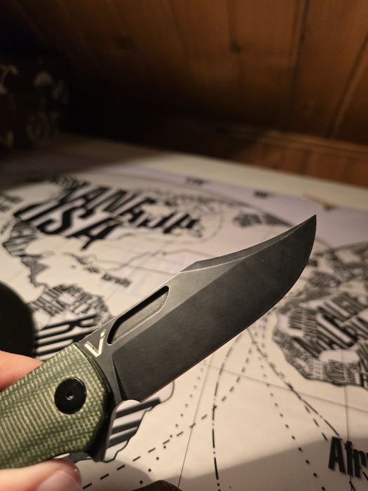 Nóż Edc Petrfield Fish Victor K110 micarta green