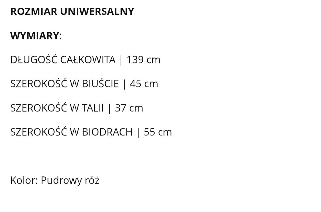 Nowa sukienka Lawito Uni Pudrowy róż