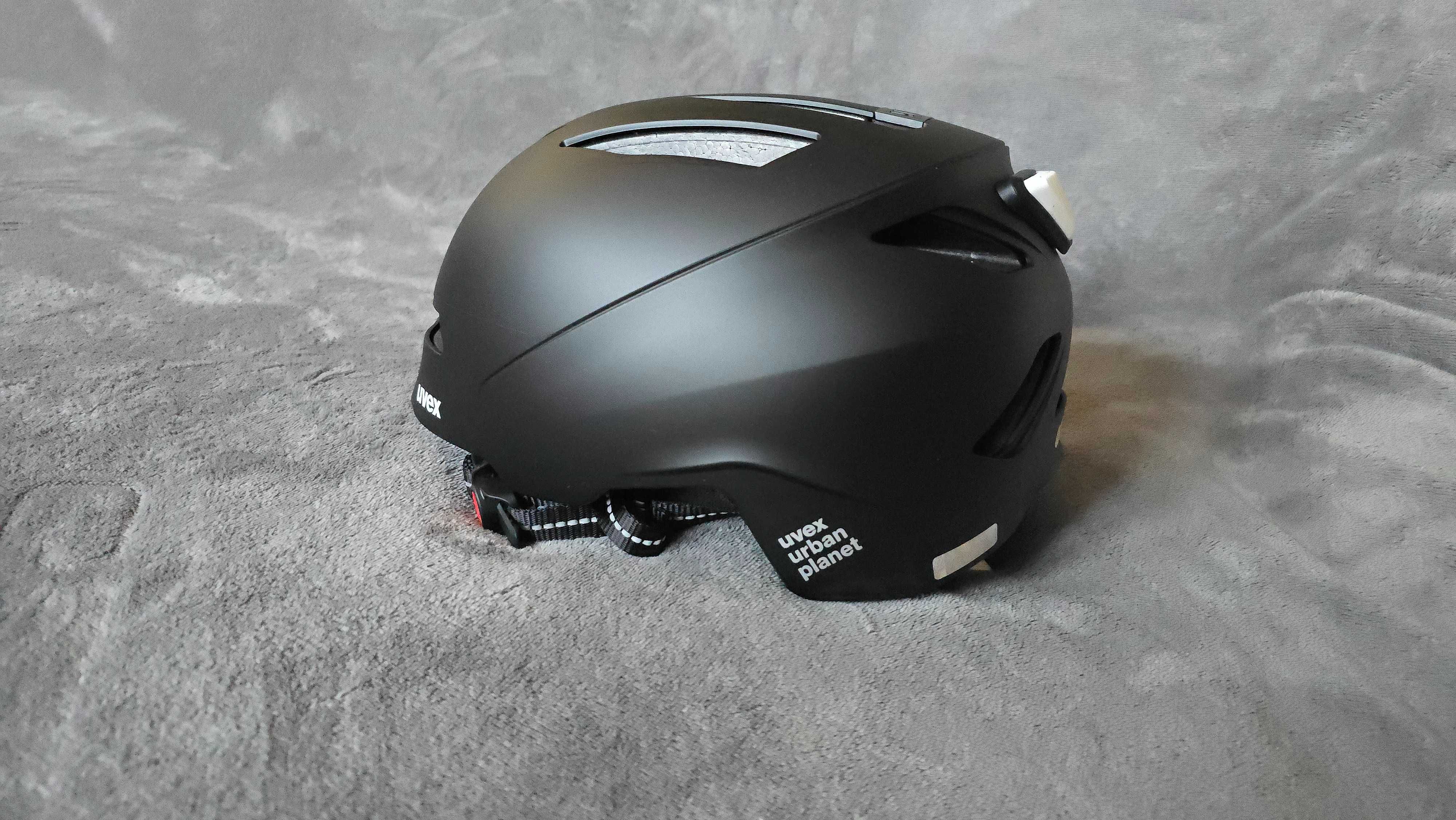 Kask rowerowy MTB miejski Uvex Urban Planet LED black mat 58-61cm