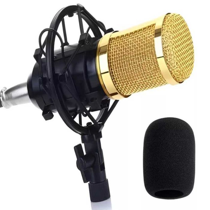 Conjunto de Microfone e Placa de Som Novos e Profissionais