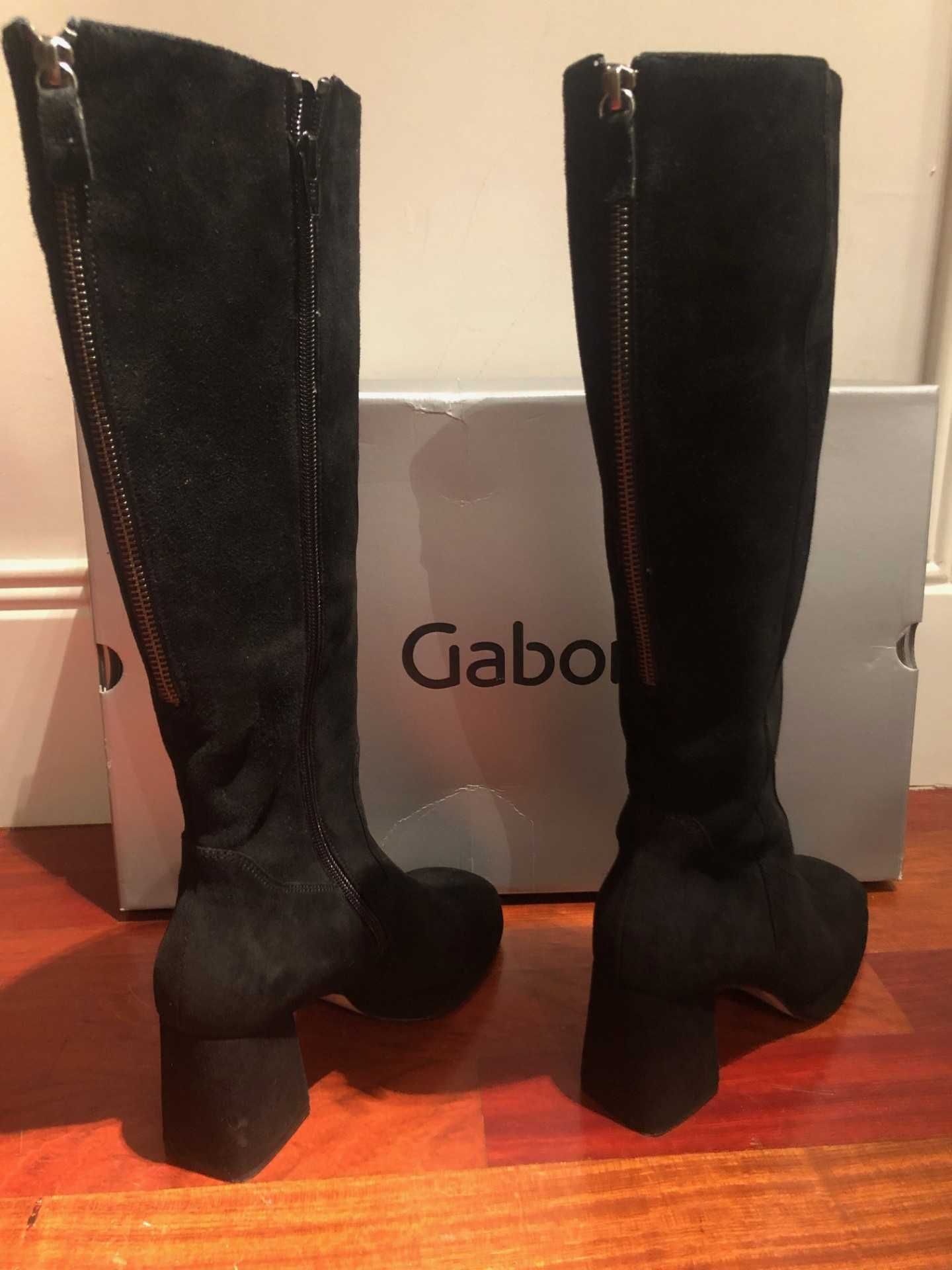 Botas pretas em camurça NOVAS, de Jan´25, marca GABOR, tamanho 37