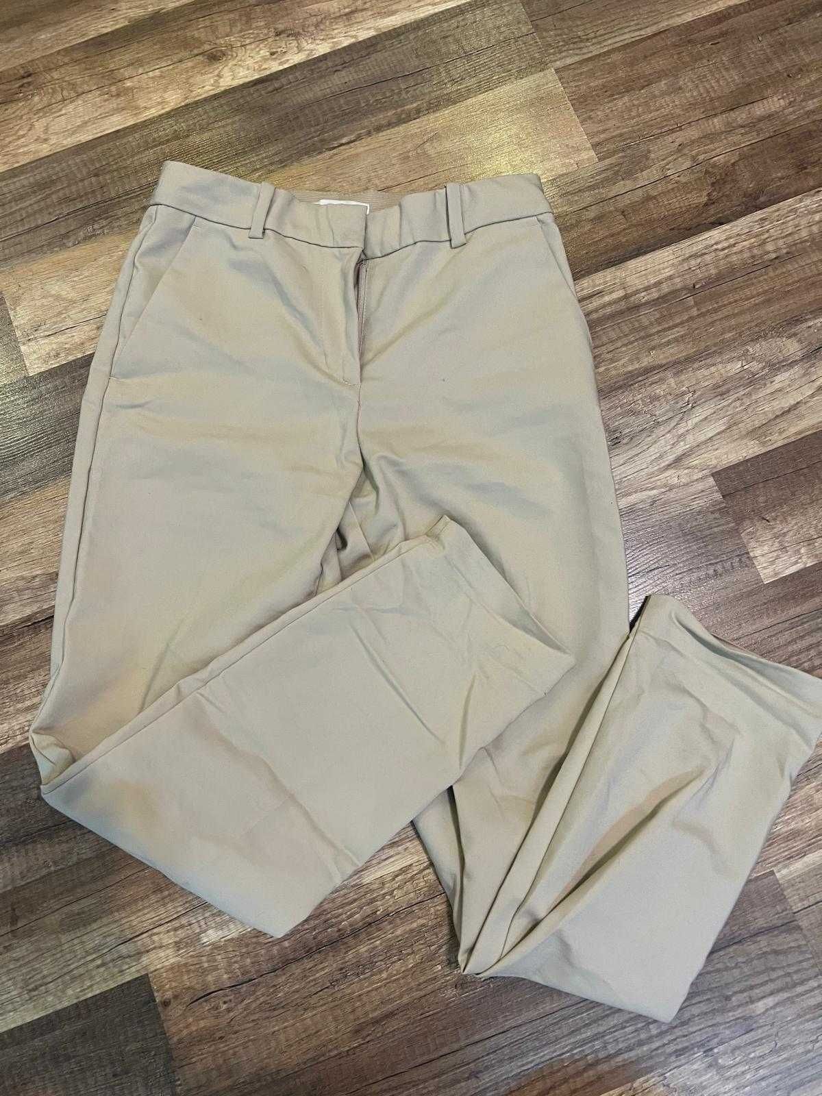 Spodnie XS do garnituru bawełniane chinosy beżowe kremowe H&M