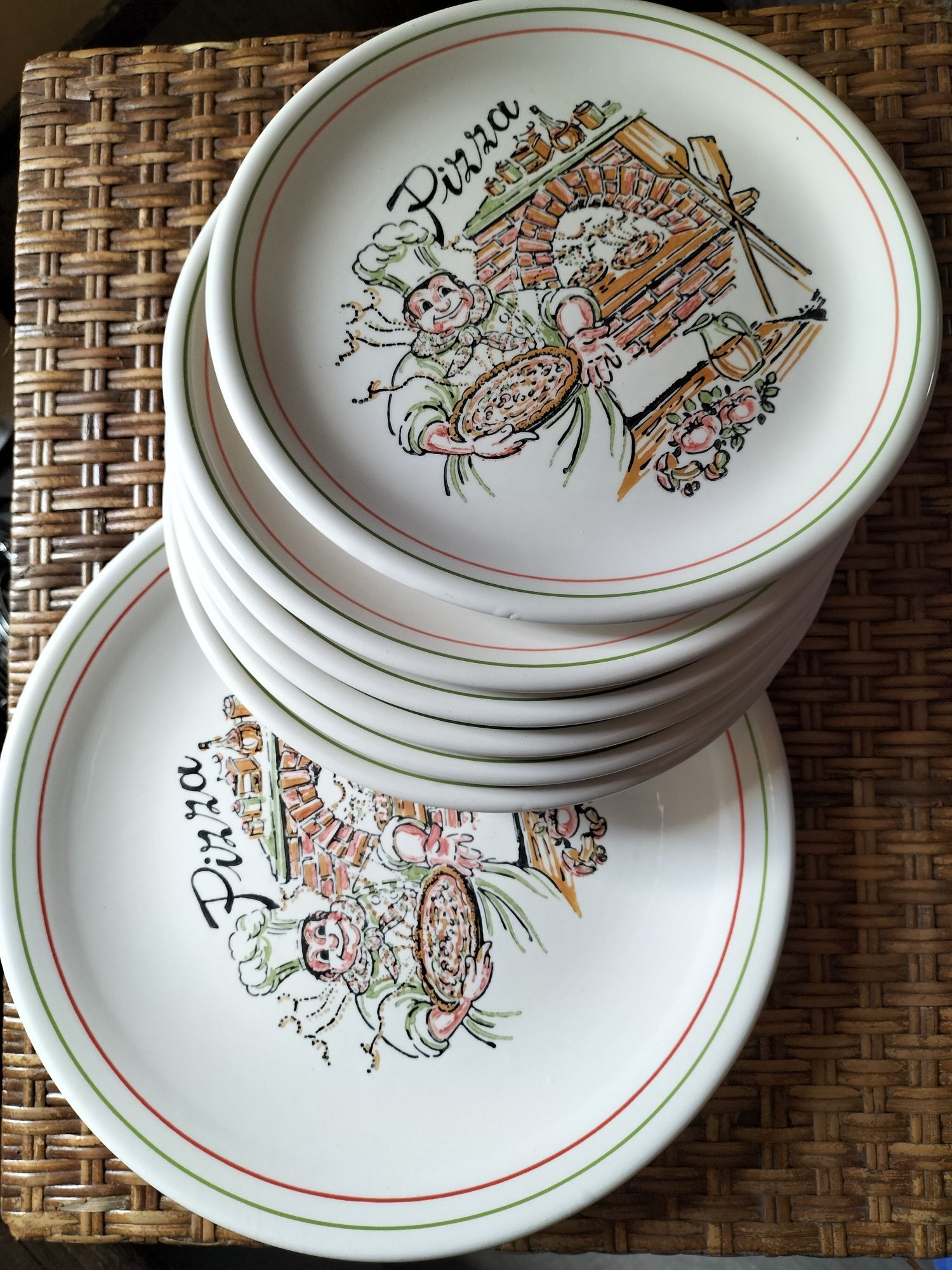 Włoskie ceramiczne talerze do pizzy Ironstone Tableware