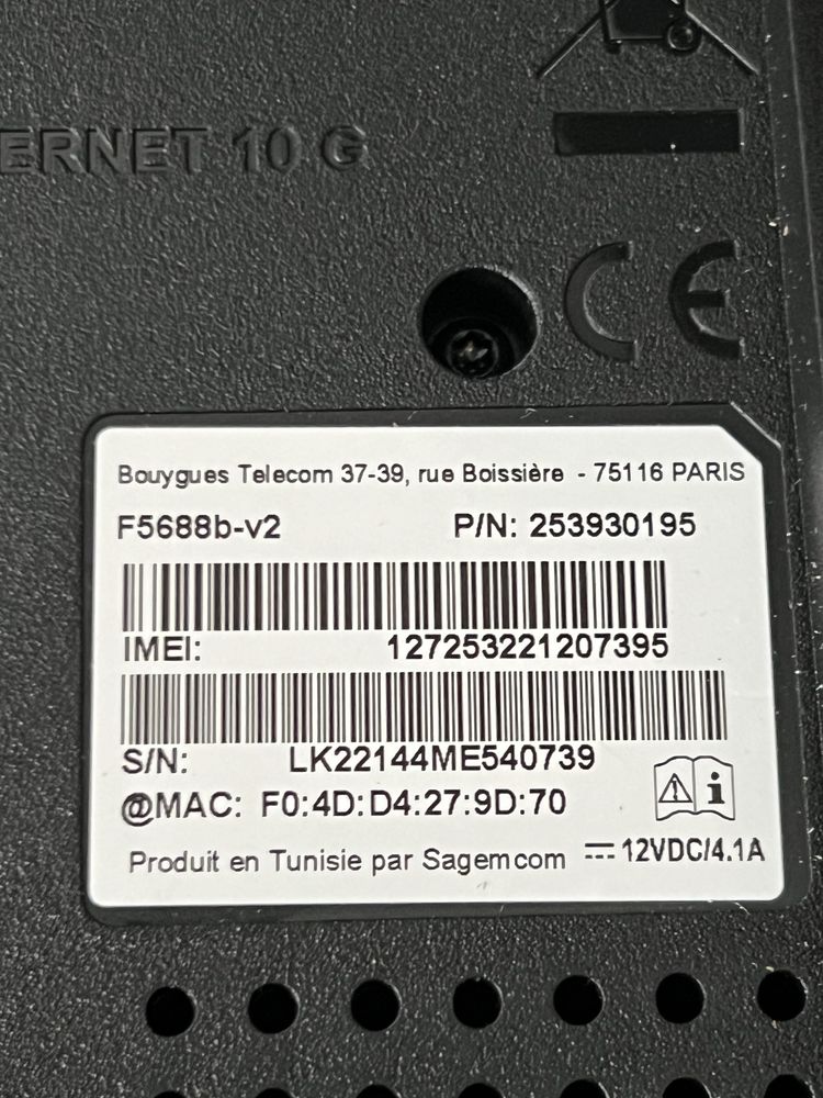 Nowy modem router bouygues Bbox WiFi 6E F5688b-v2 światłowód