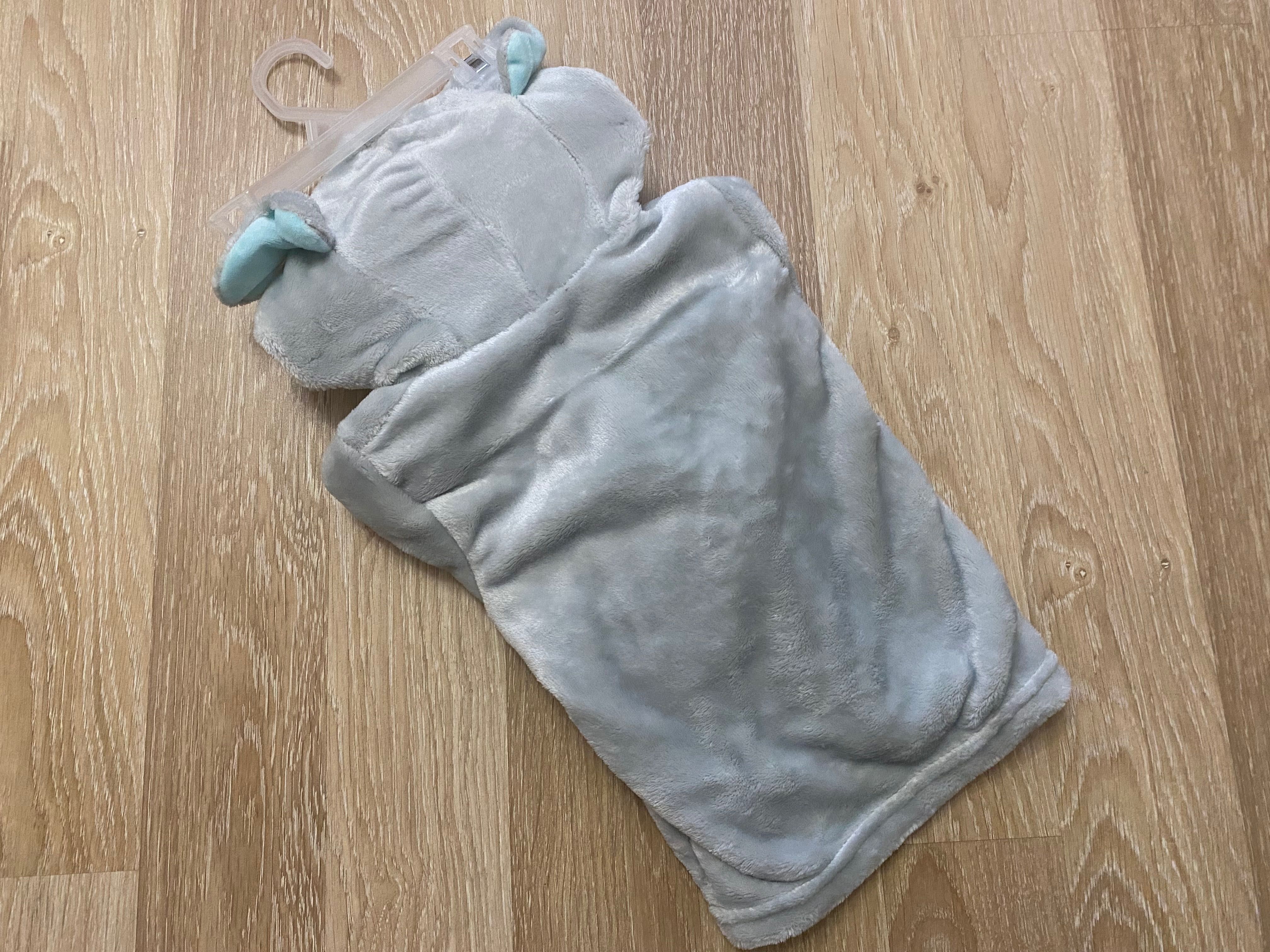 Сша дитячий детский халат слон слоник сірий серый теплий 0-9 подарок