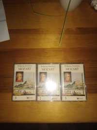 3x kasety audio Amadeusz Mozart. Spis utworów.