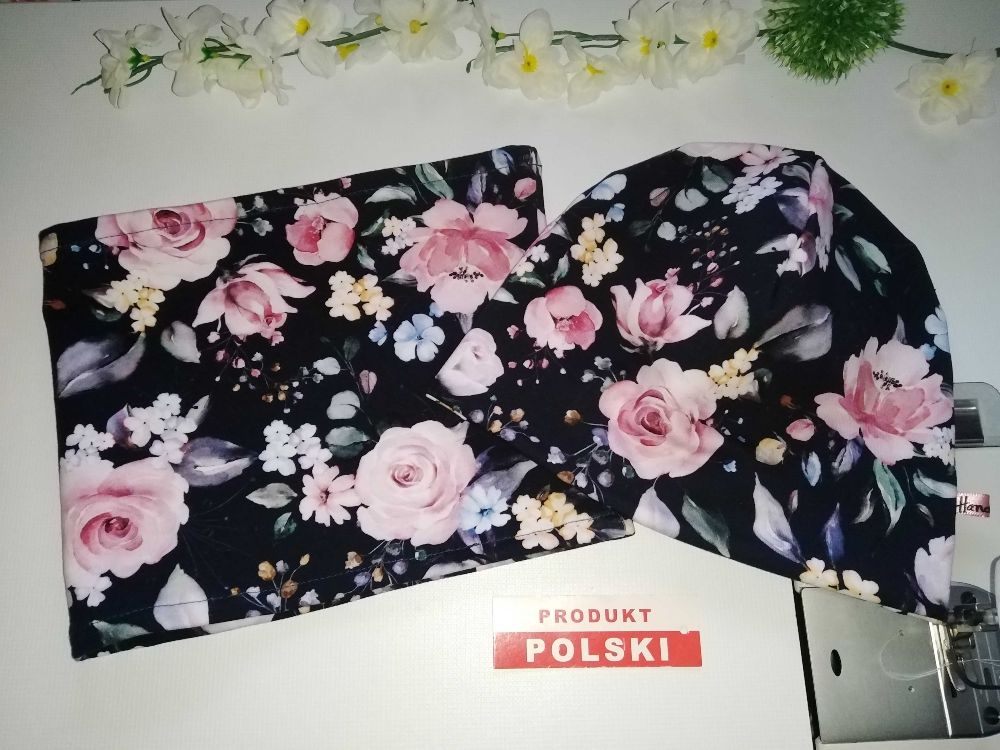 Czapka + komin -- komplet damski -- hand made --