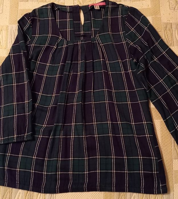 Blusa comprida de sra. em flanela da La Redoute