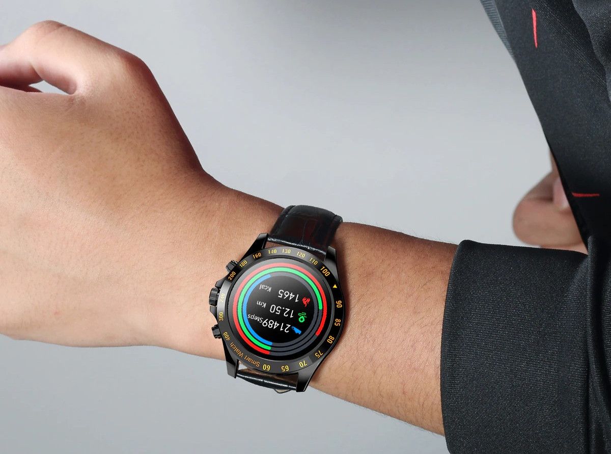 Smartwatch Męski Zegarek Pl Menu Puls Ciśnienie - Złoty