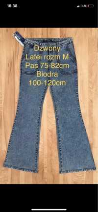 Lafei M Jeansowe/ dżinsowe spodnie damskie dzwony  niebieskie nowe
